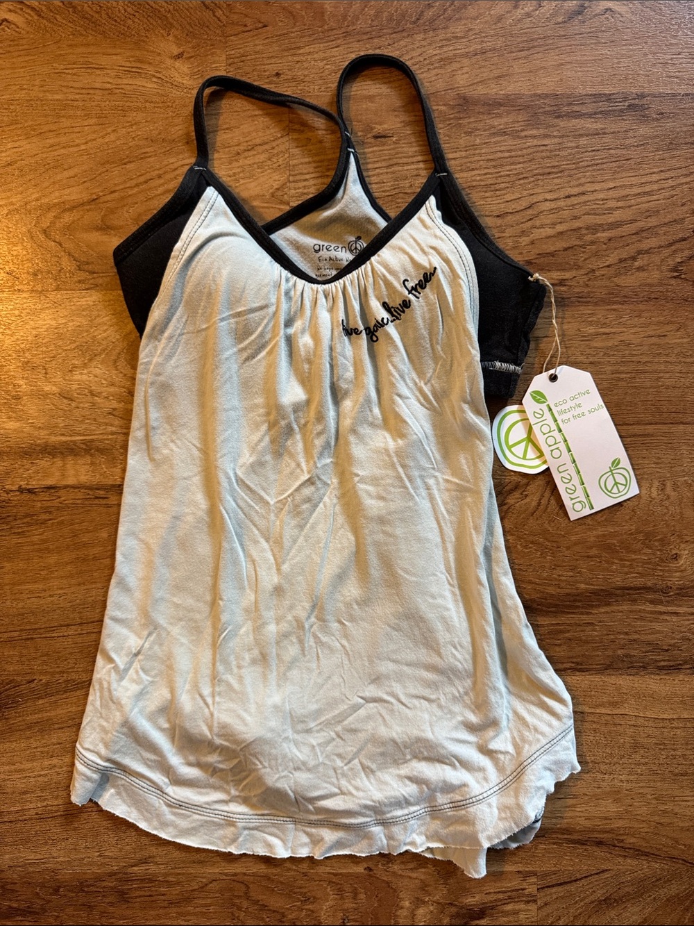 Green Apple 🍏 Yoga Bamboo Yoga Bra and Tank - Dove Gray and Black -  S - NWT